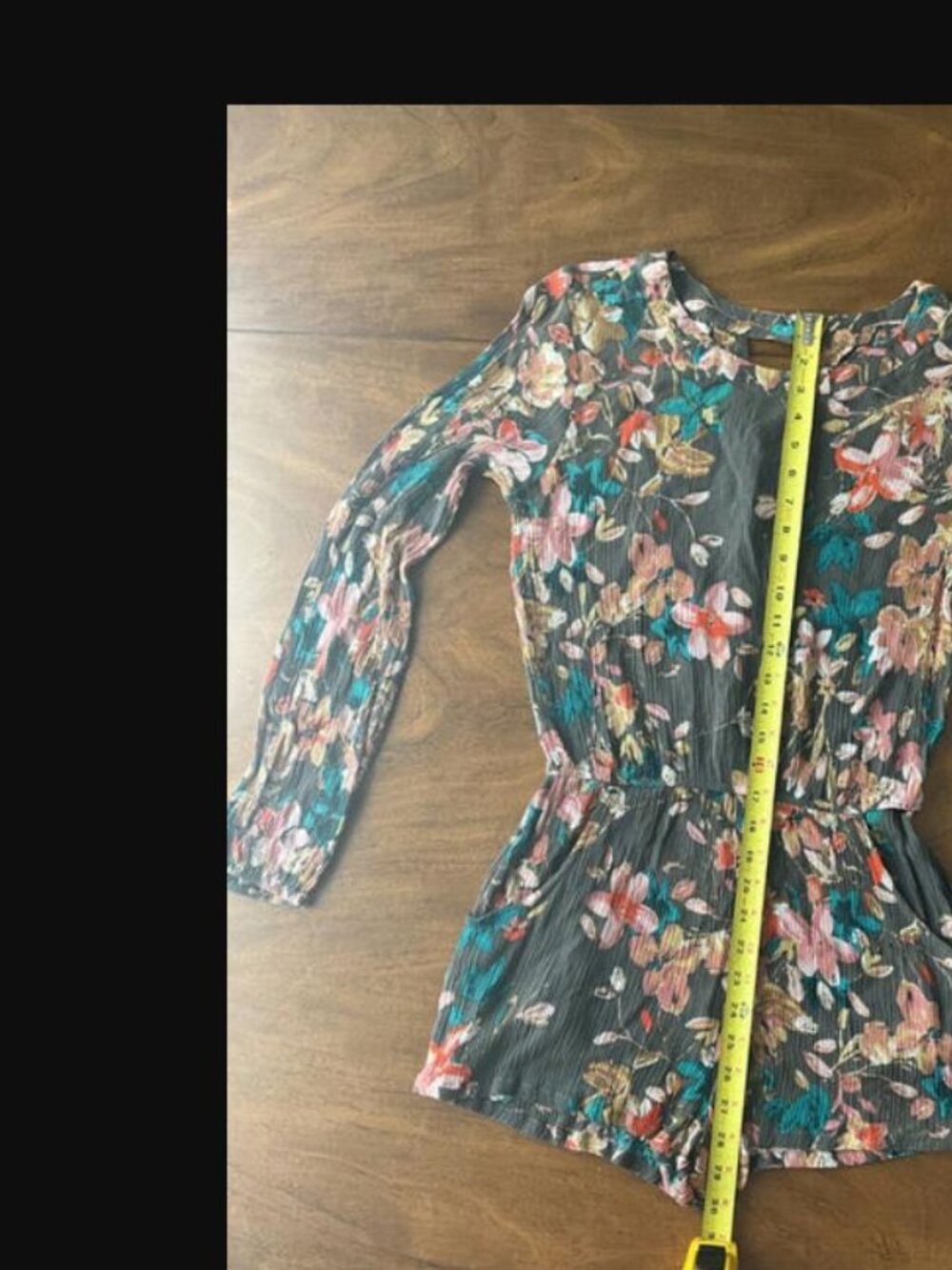 O'Neill Floral Print Long Sleeve Romper Size M